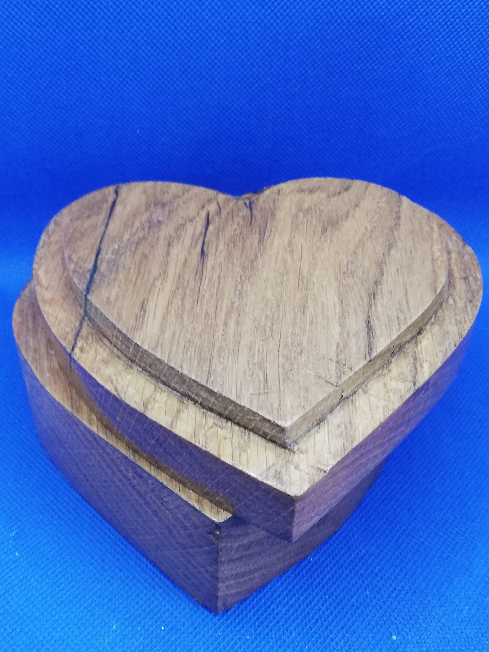 Handmade wooden heart shaped trinket / jewellery box