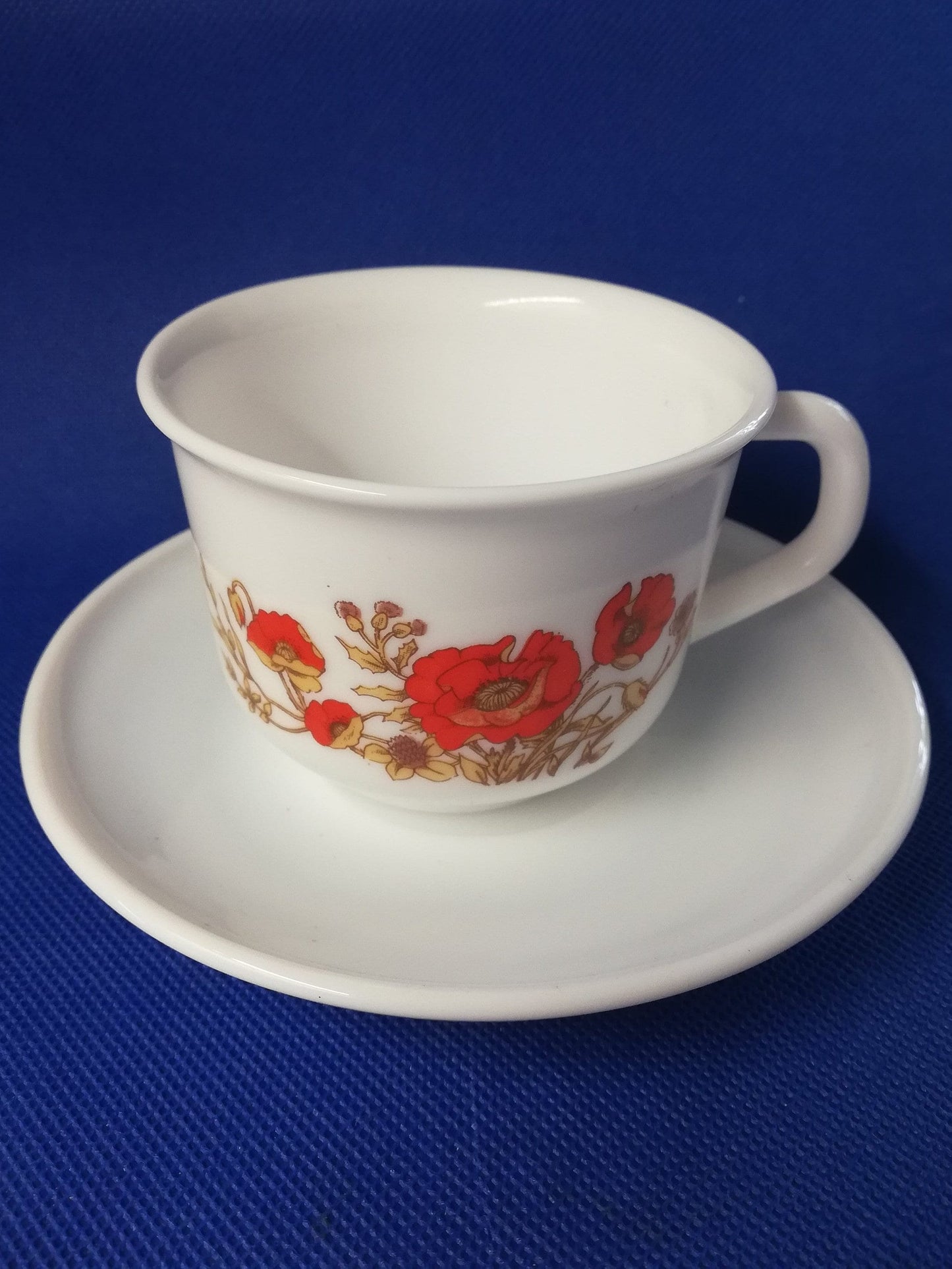 Arcopal poppy design cup and saucer