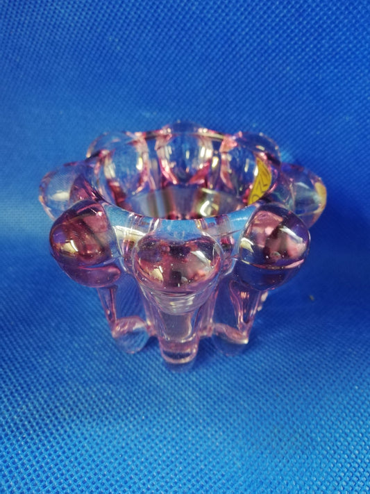 Reims candle holder - purple buble shape glass - french