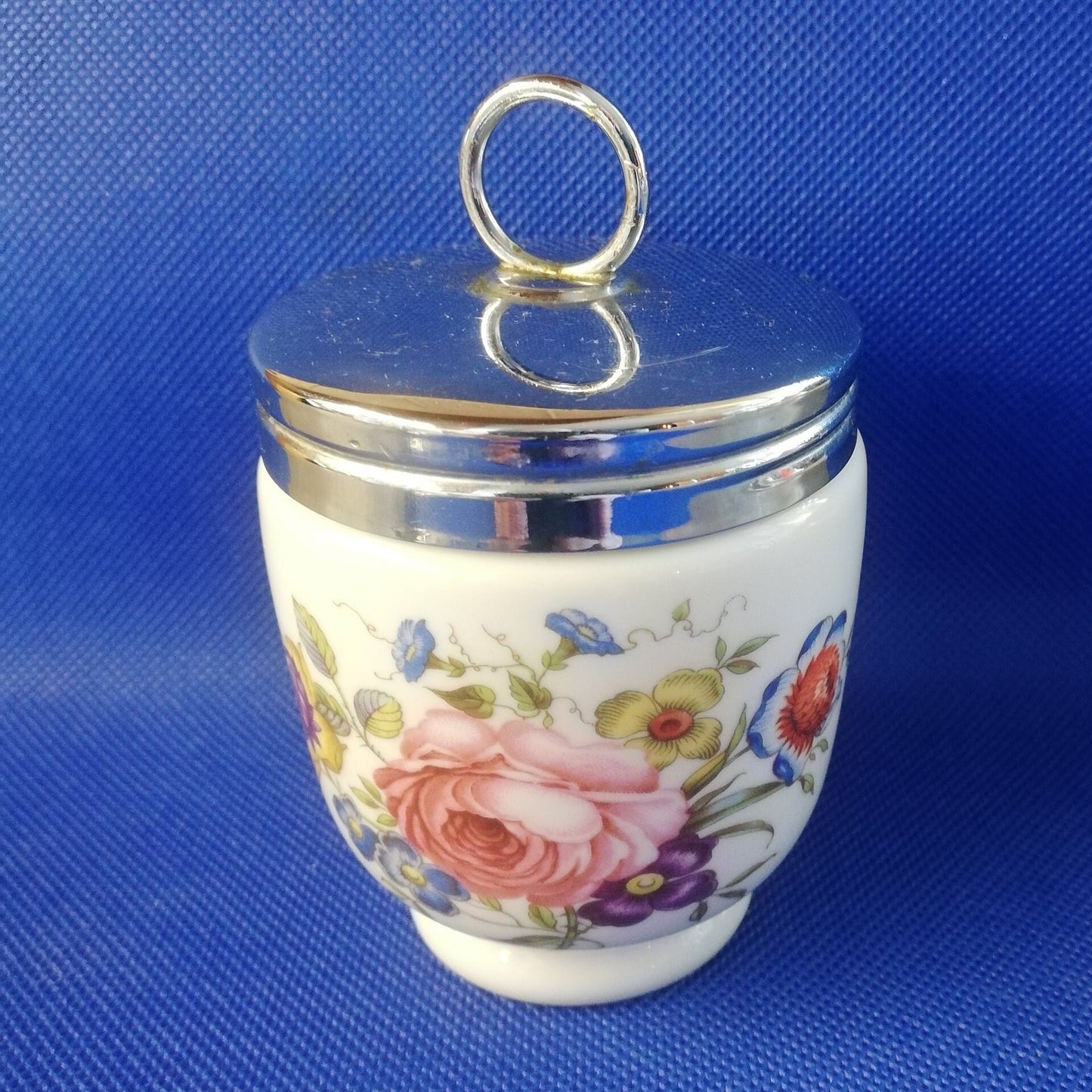 Royal Worcester egg coddler 2 egg large size Bournemouth pink rose