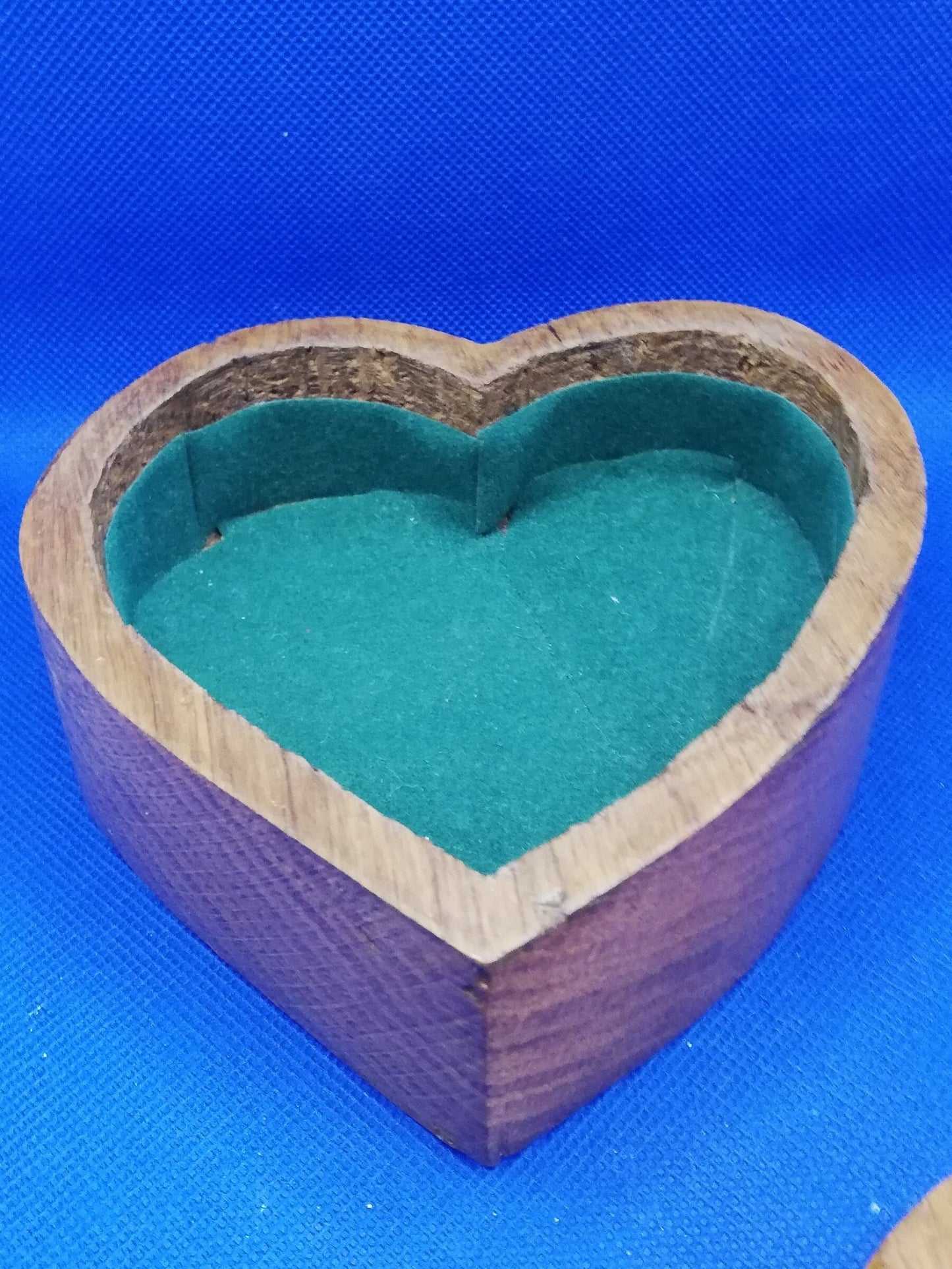 Handmade wooden heart shaped trinket / jewellery box