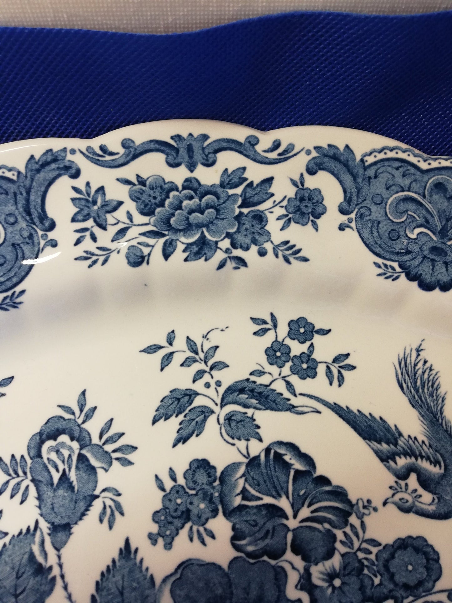 Ridgway Windsor Oval Plate - Blue and White, 14" x 11", English China Decor, Vintage Dinnerware