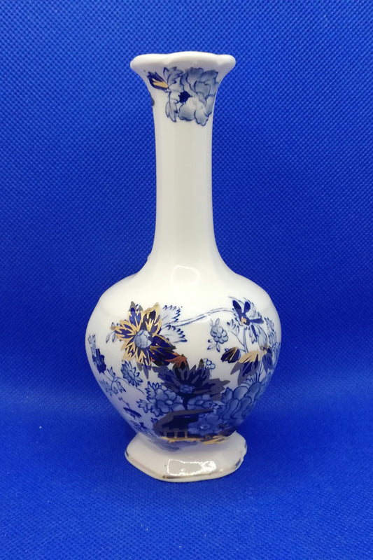 Mason's ironstone Sapphire bud vase 6"