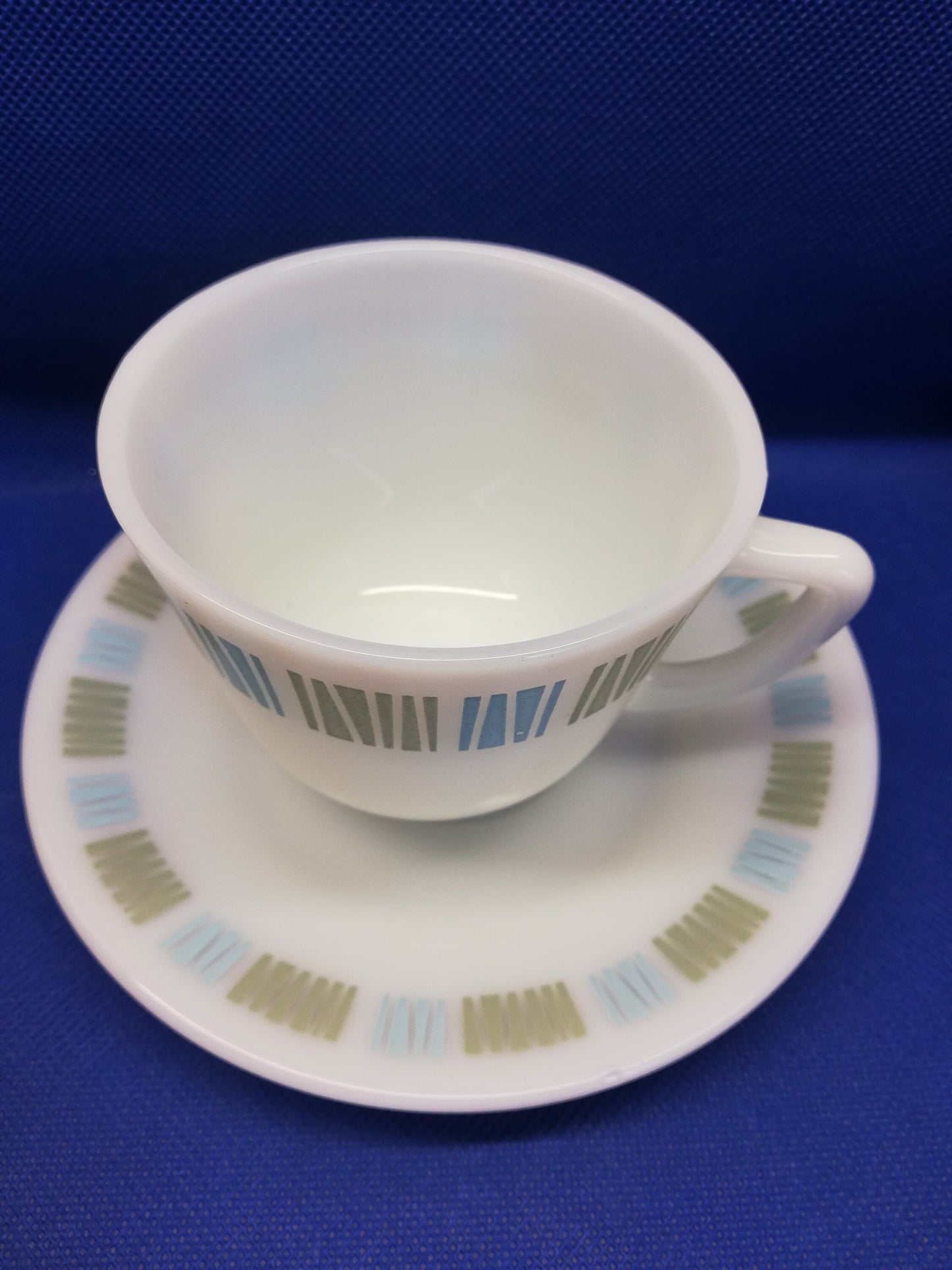 JAJ Pyrex cup and saucer from the matchmaker range.