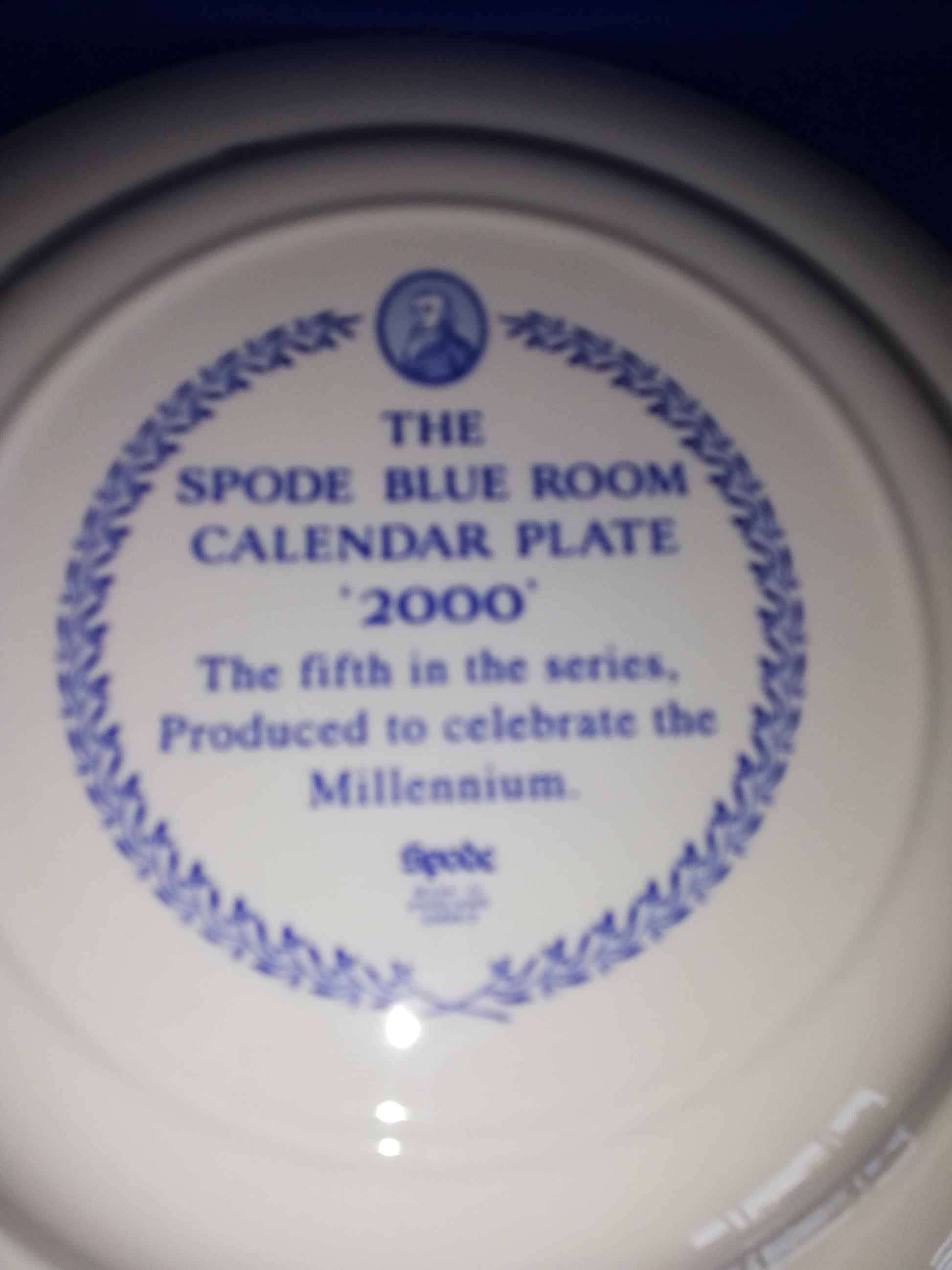 Spode blue and white 2000 calender plate