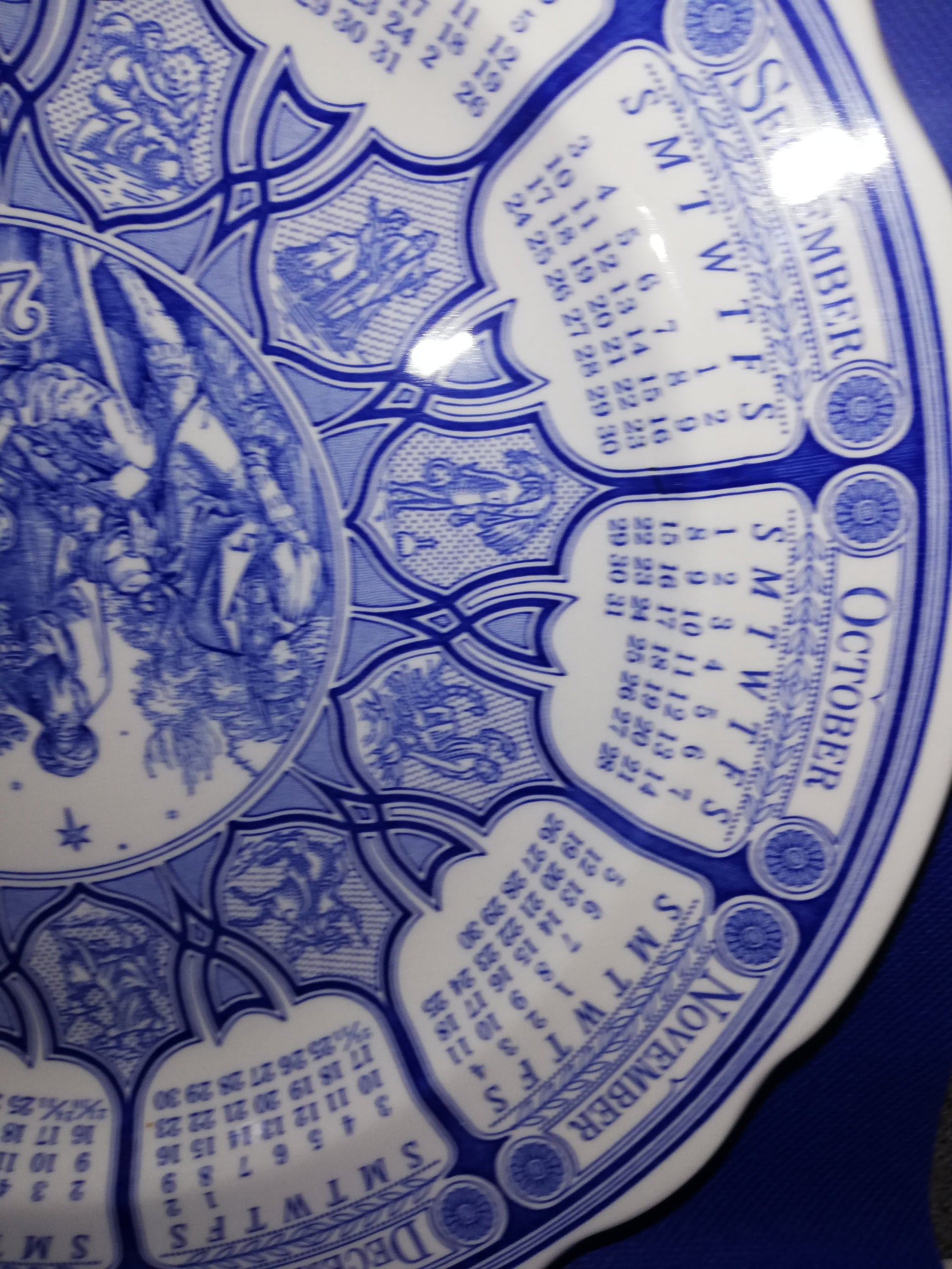 Spode blue and white 2000 calender plate