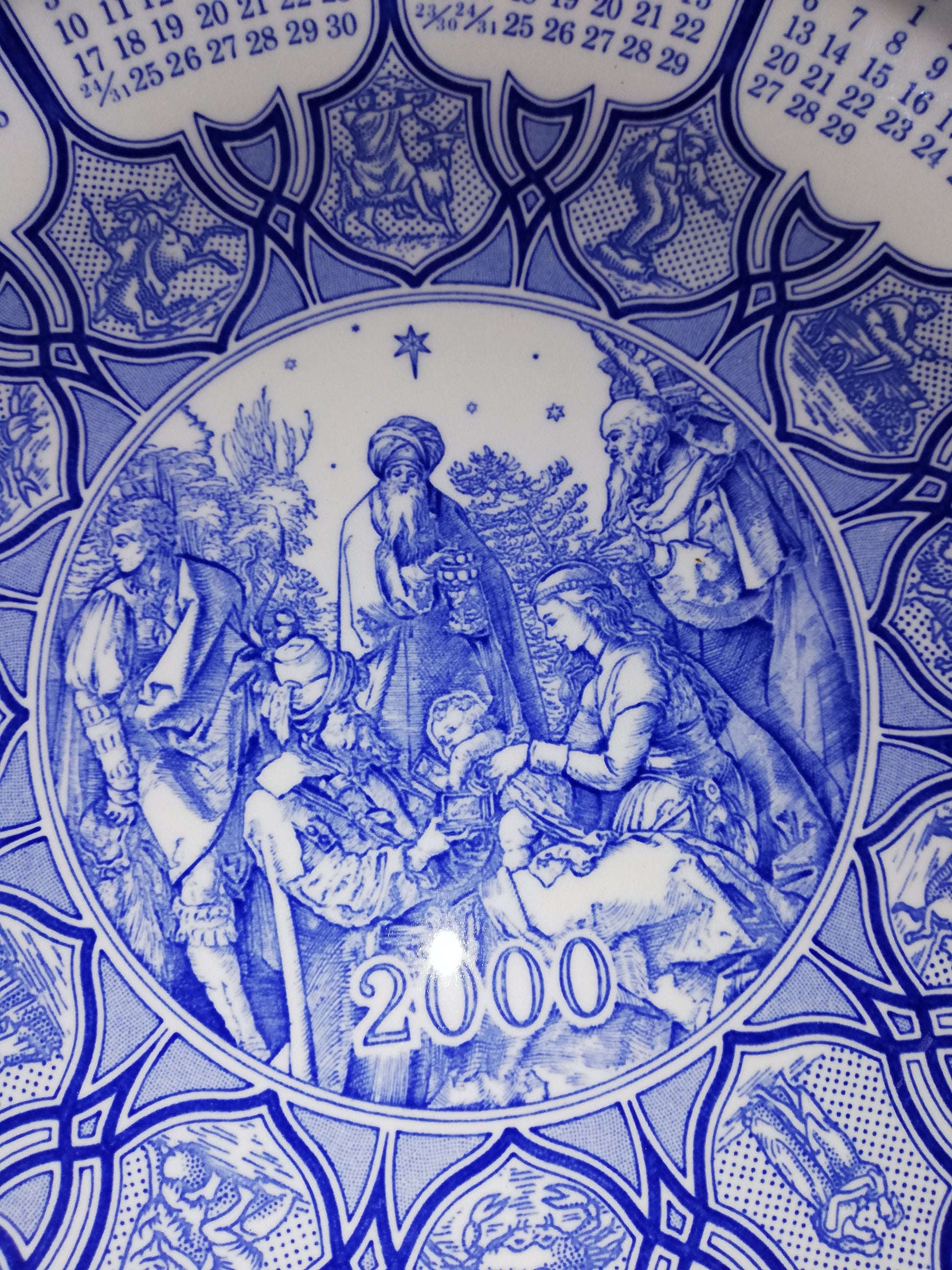 Spode blue and white 2000 calender plate