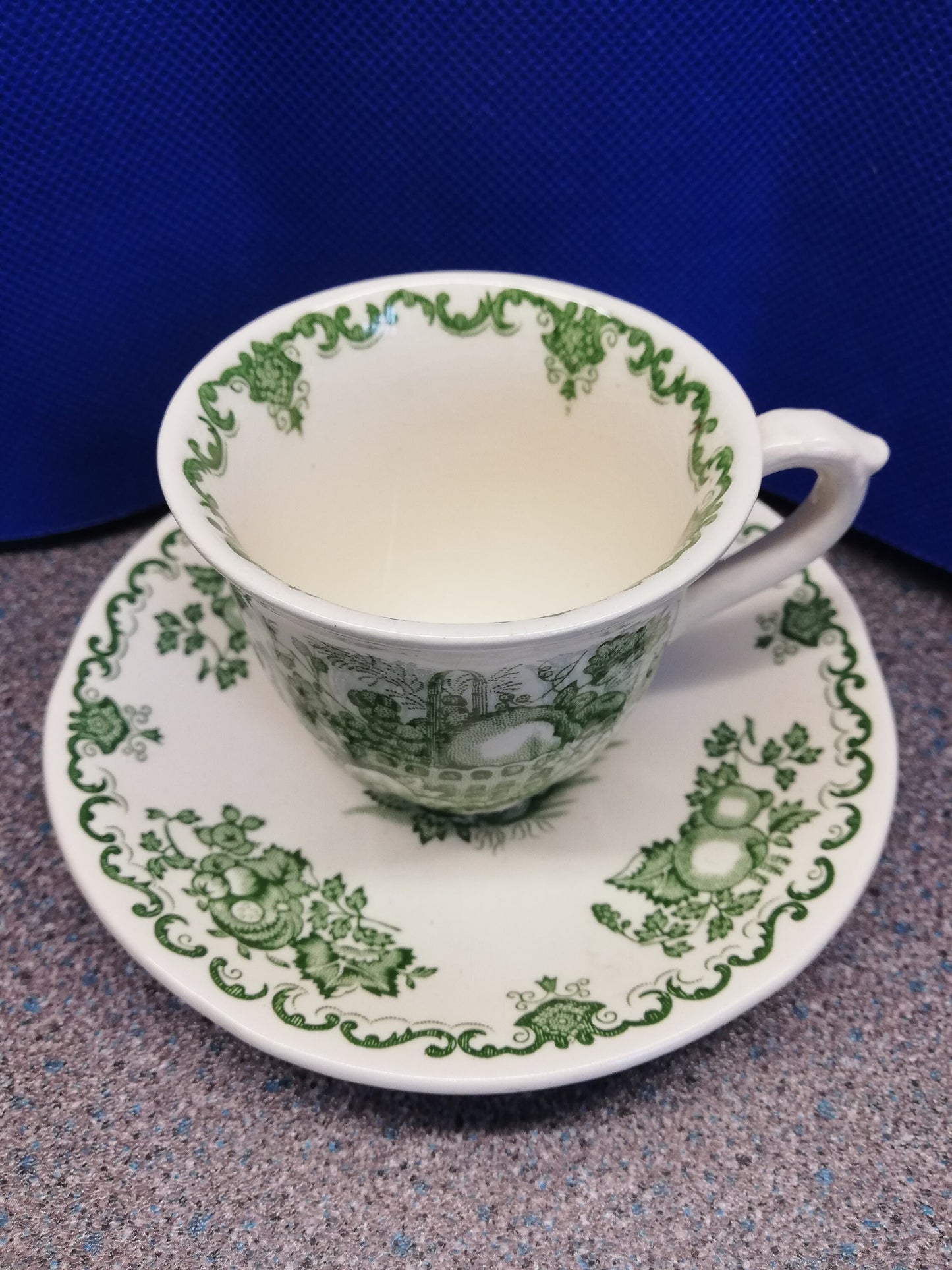 Mason's ironstone coffee / espresso cup in the green fruit basket design