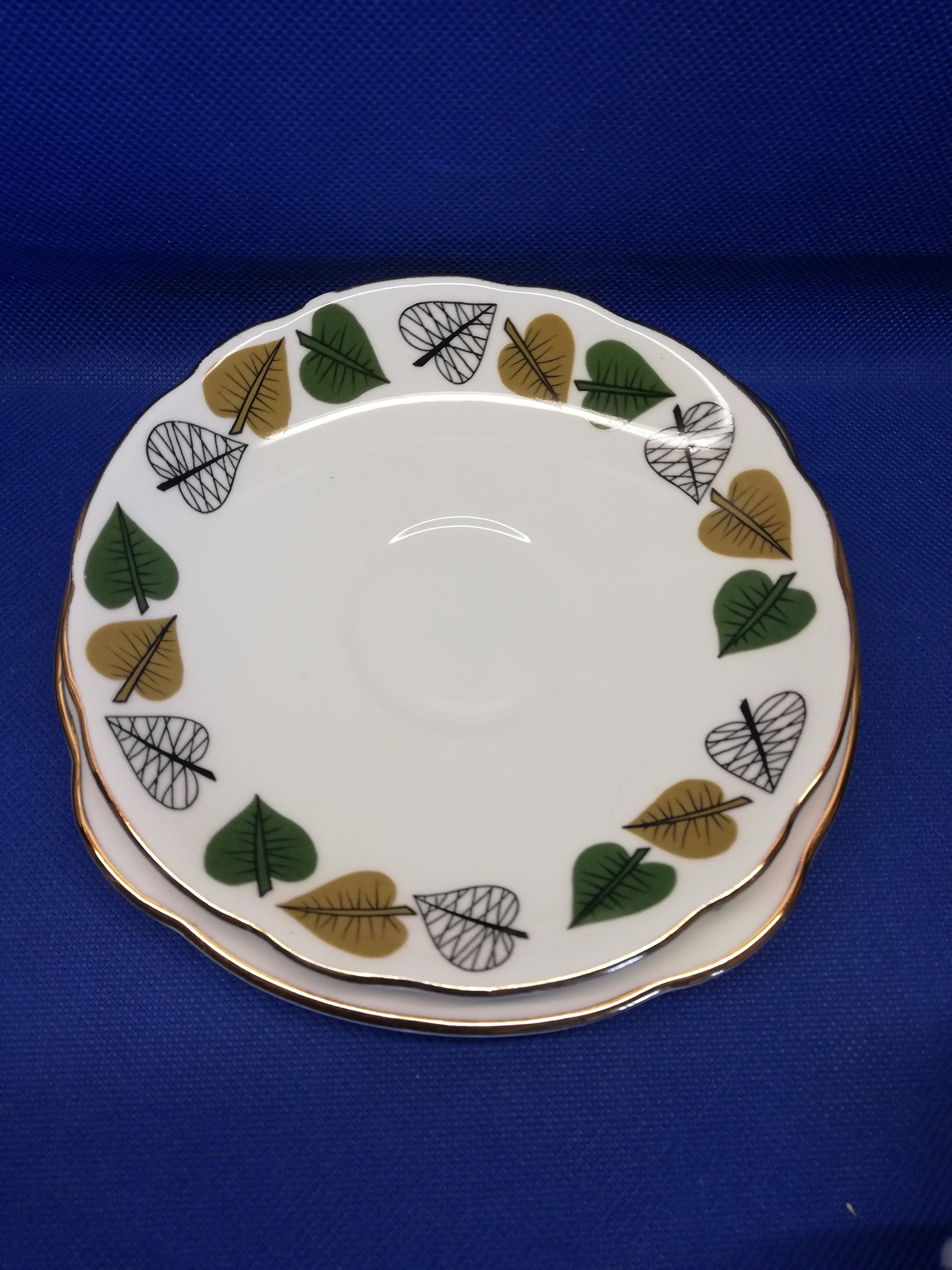 Duchess bone china trio set - leaves design