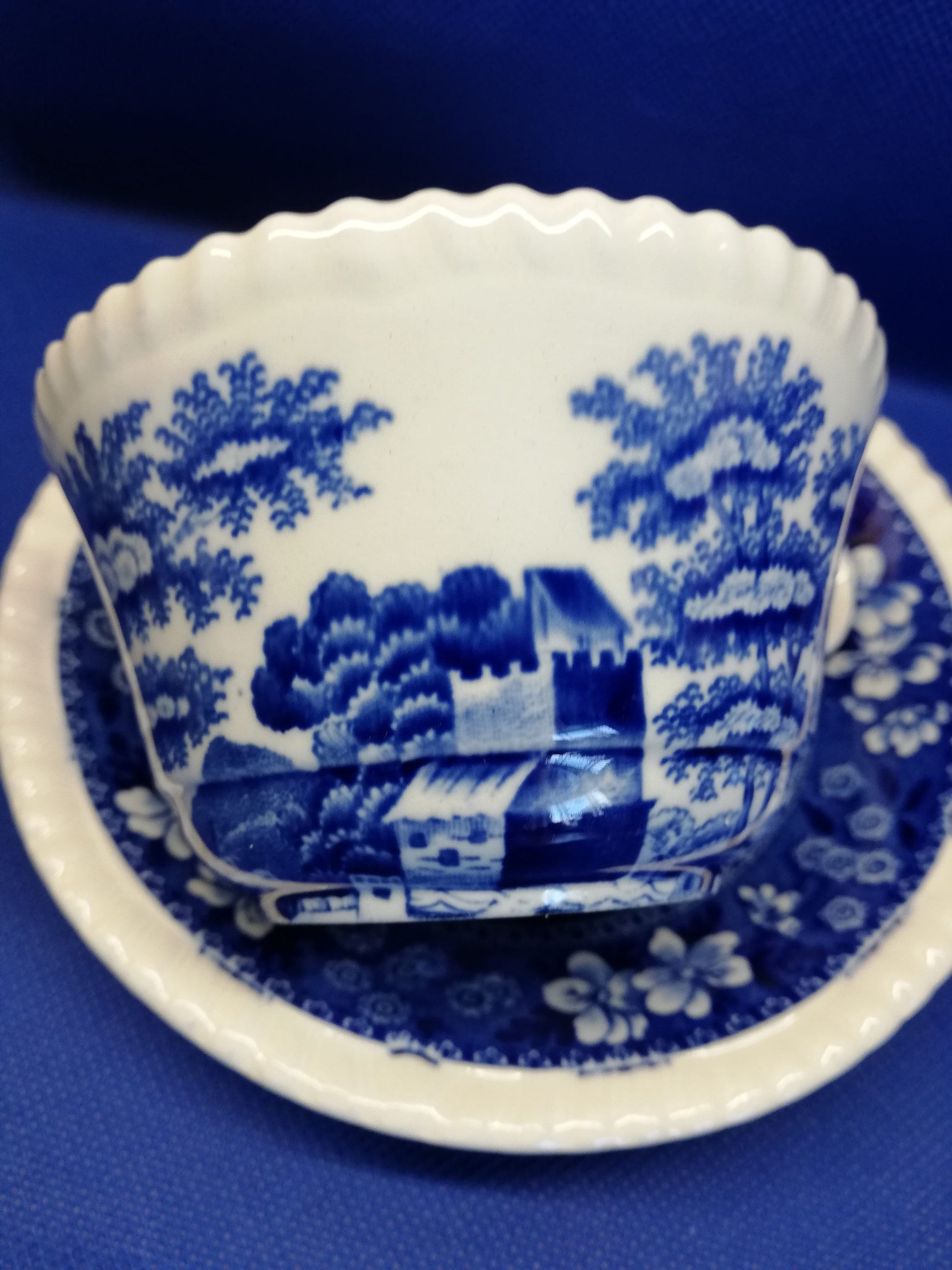 Copeland Spode's tower cup and saucer blue and white