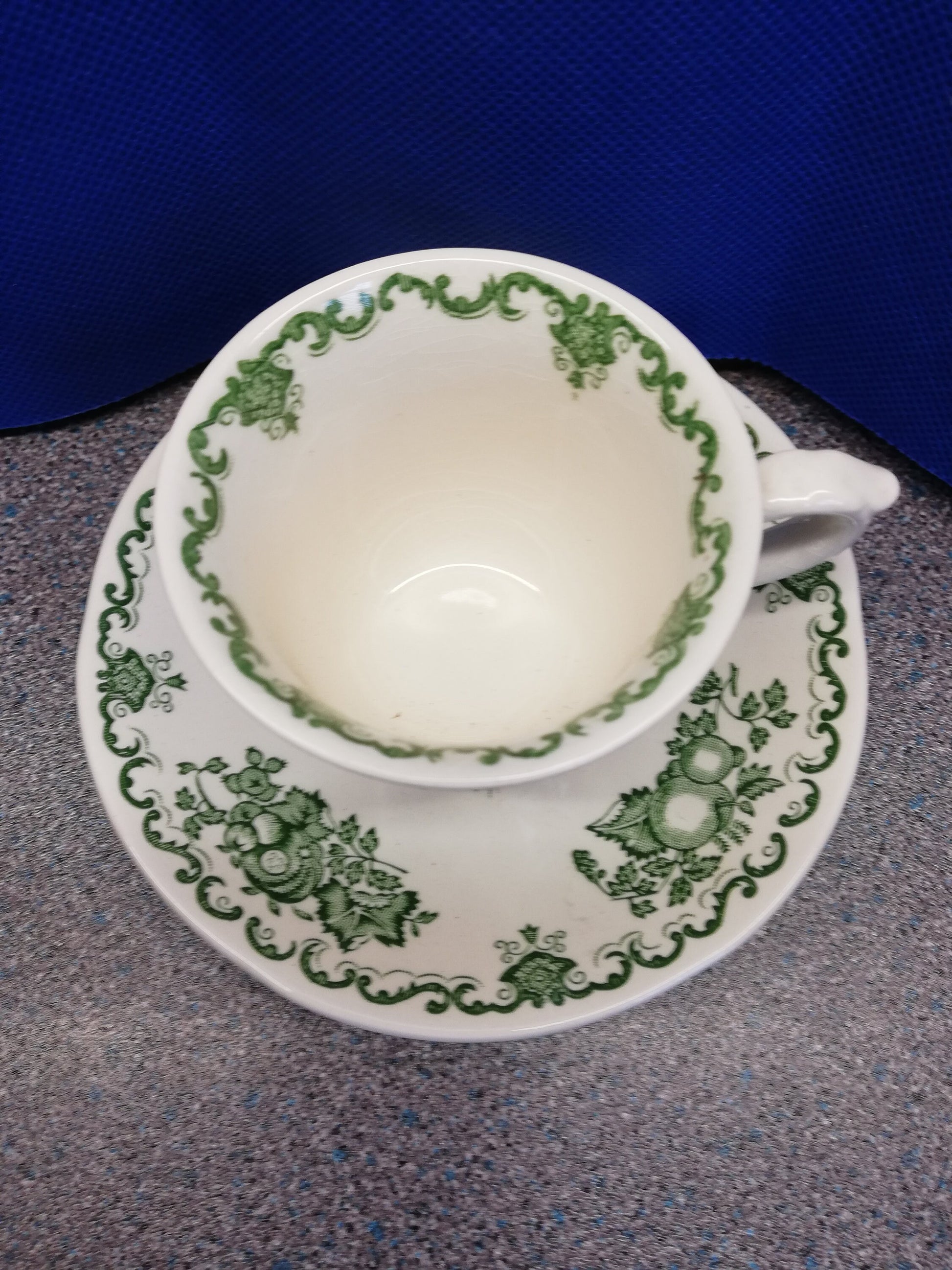 Mason's ironstone coffee / espresso cup in the green fruit basket design