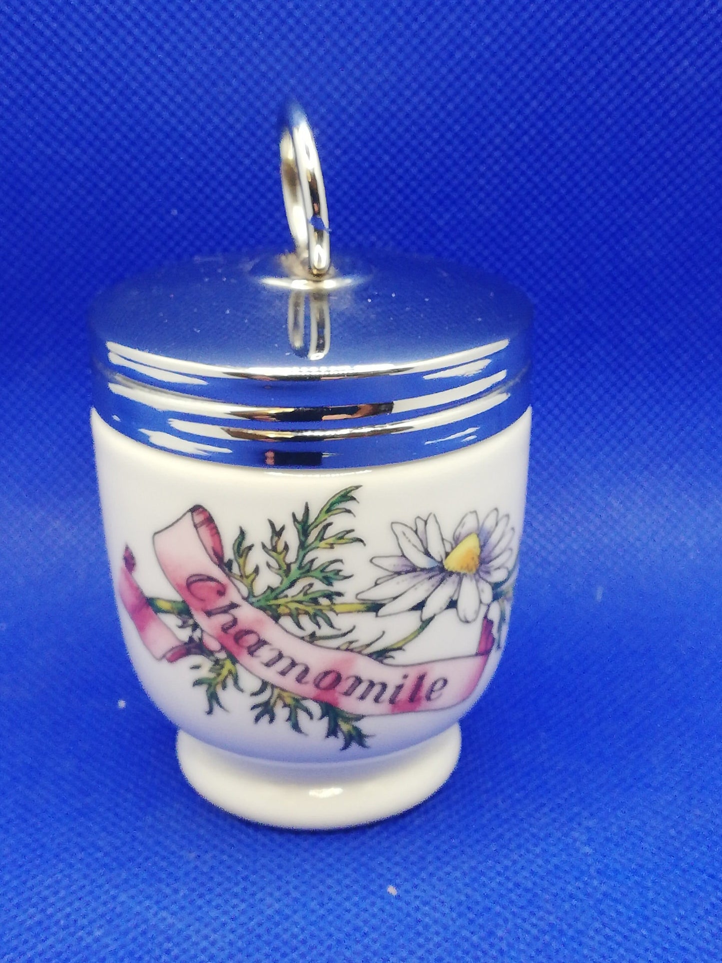 Royal Worcester porcelain egg coddler small, Rue & Chamomile design