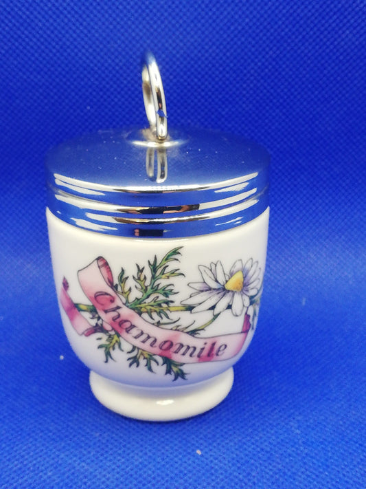 Royal Worcester porcelain egg coddler small, Rue & Chamomile design