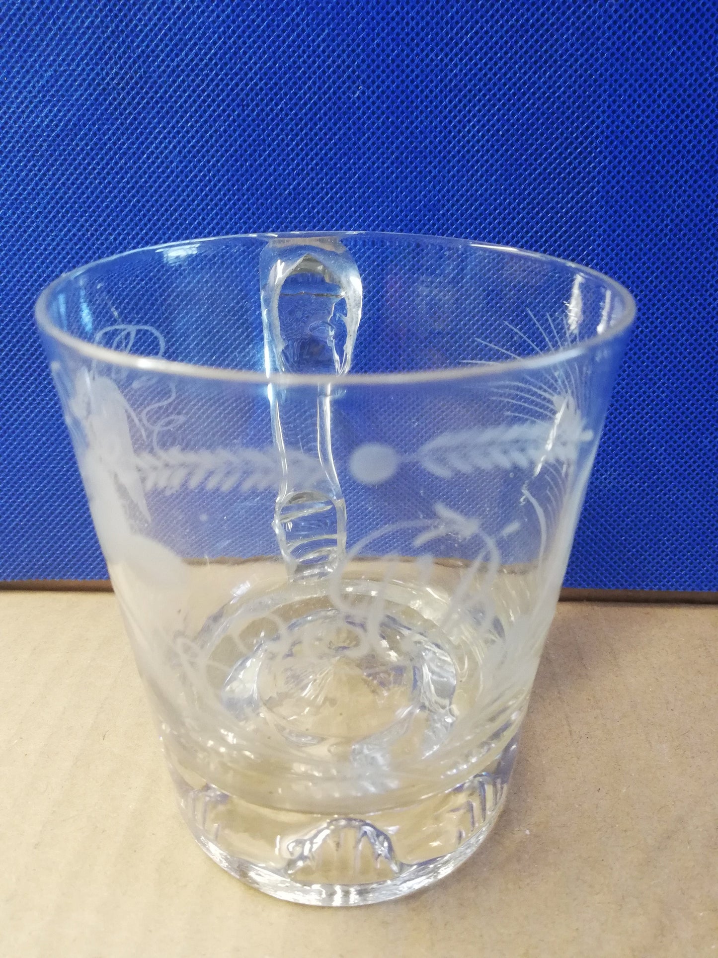 Glass etched cup / mug with the initials AB