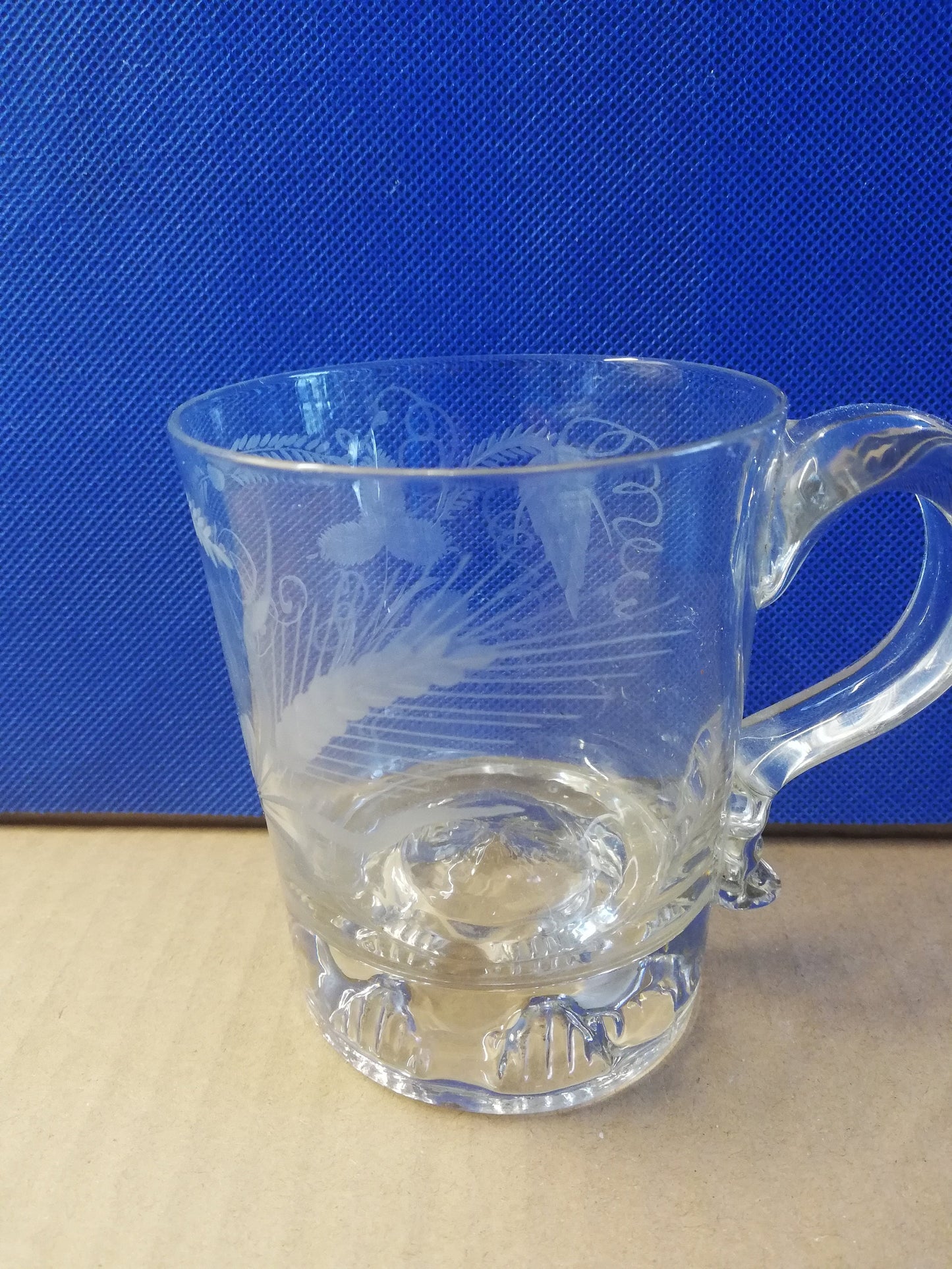 Glass etched cup / mug with the initials AB