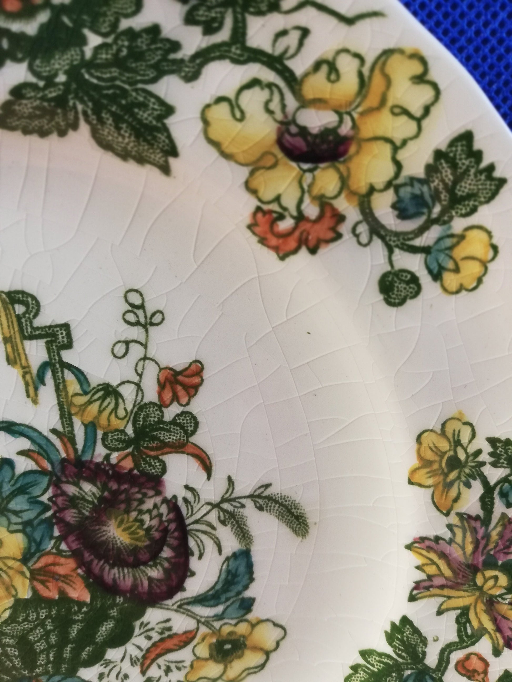 Mason's ironstone Strathmore side plate, large and small saucers