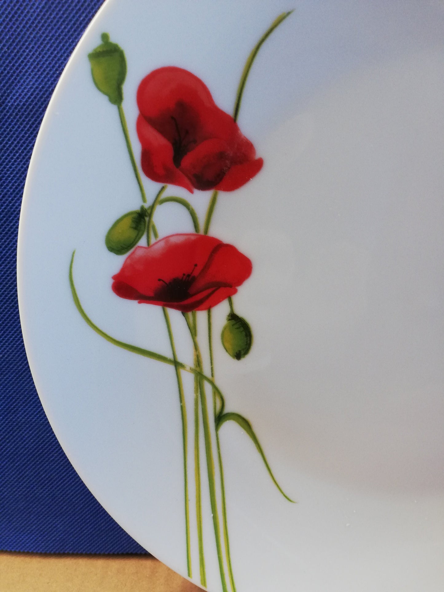 Poppy design 10 1-2" diameter dinner plate - dishwasher safe