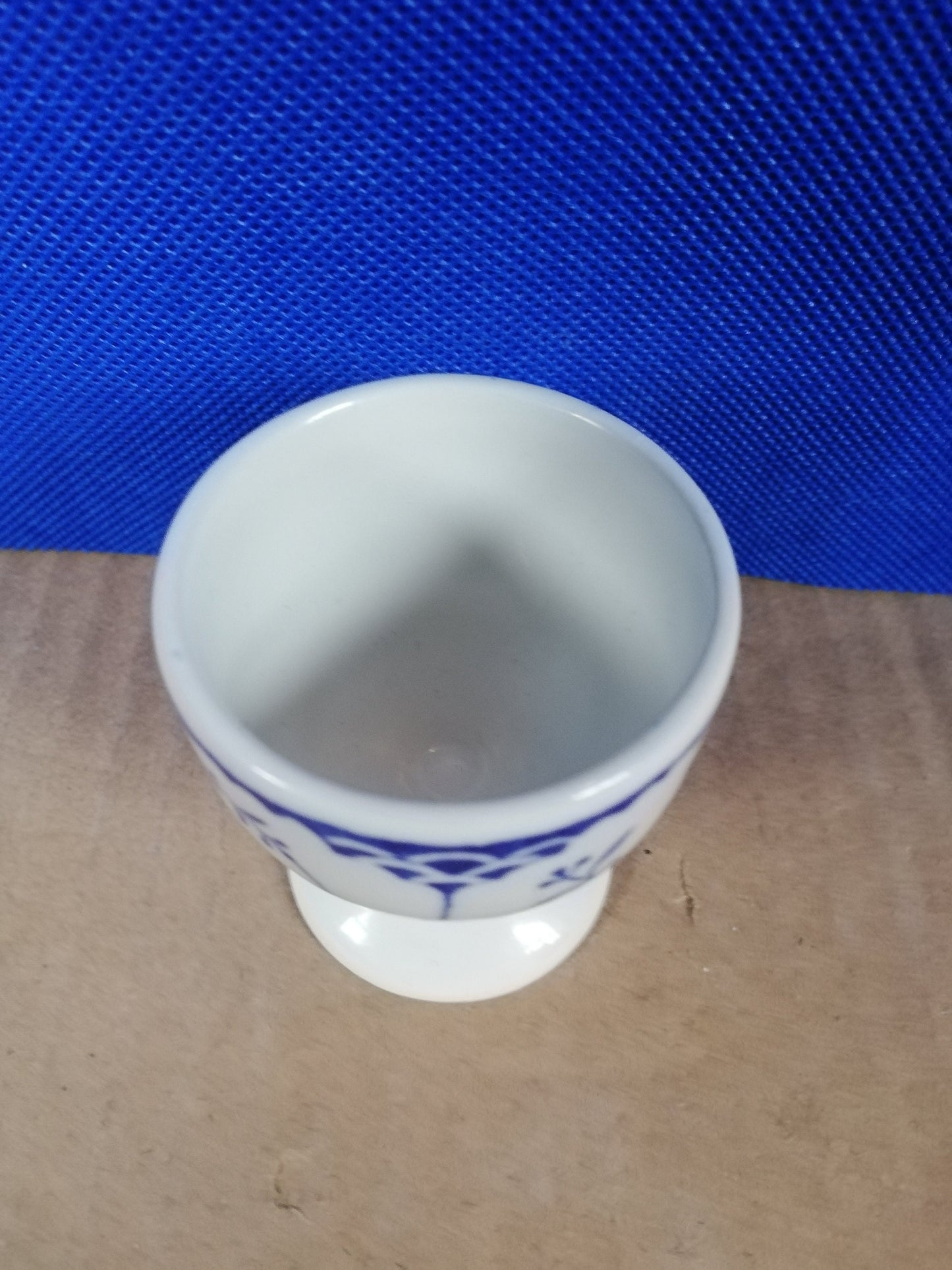 Mason's Blue Denmark egg cup, ironstone, vintage breakfast ware