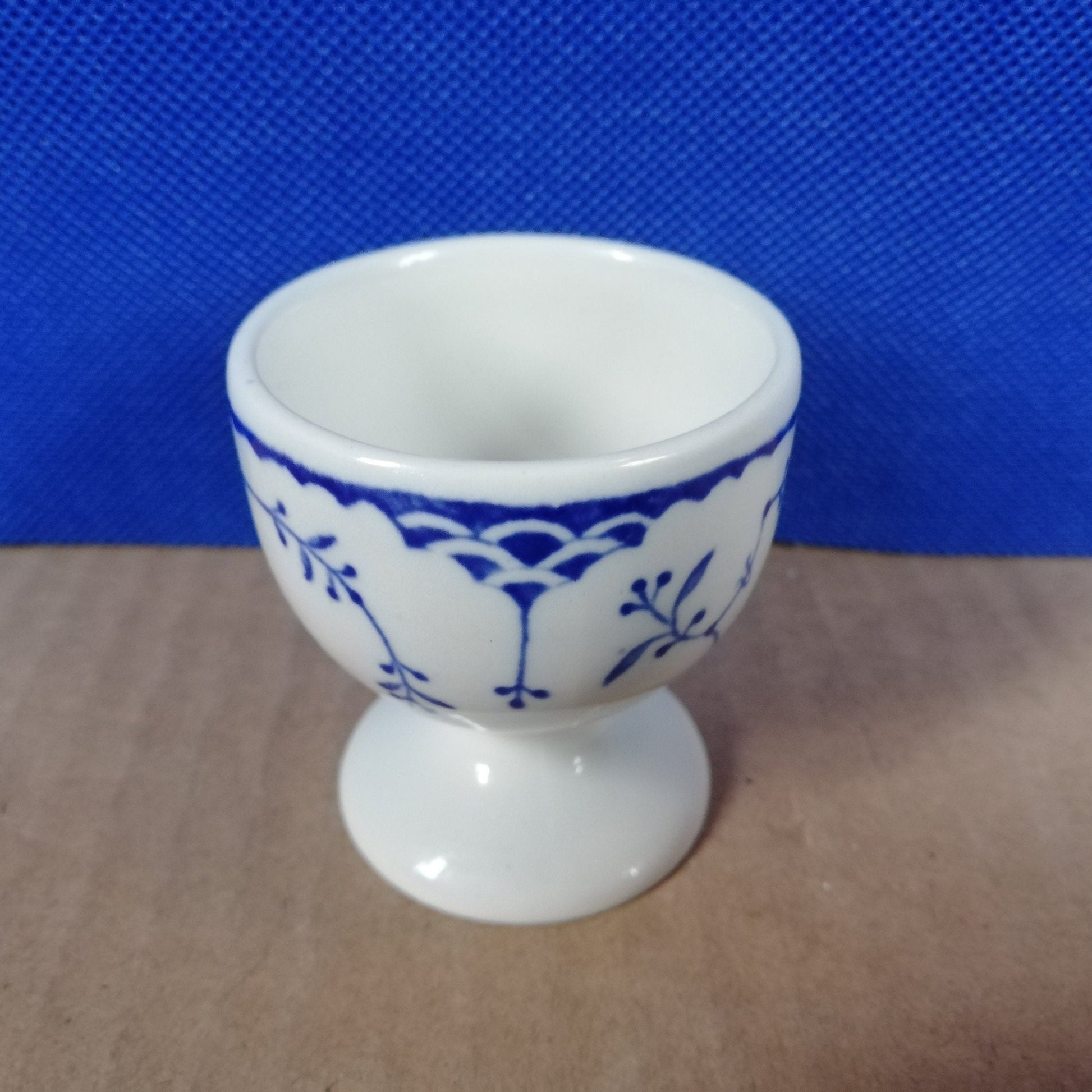 Mason's Blue Denmark egg cup, ironstone, vintage breakfast ware