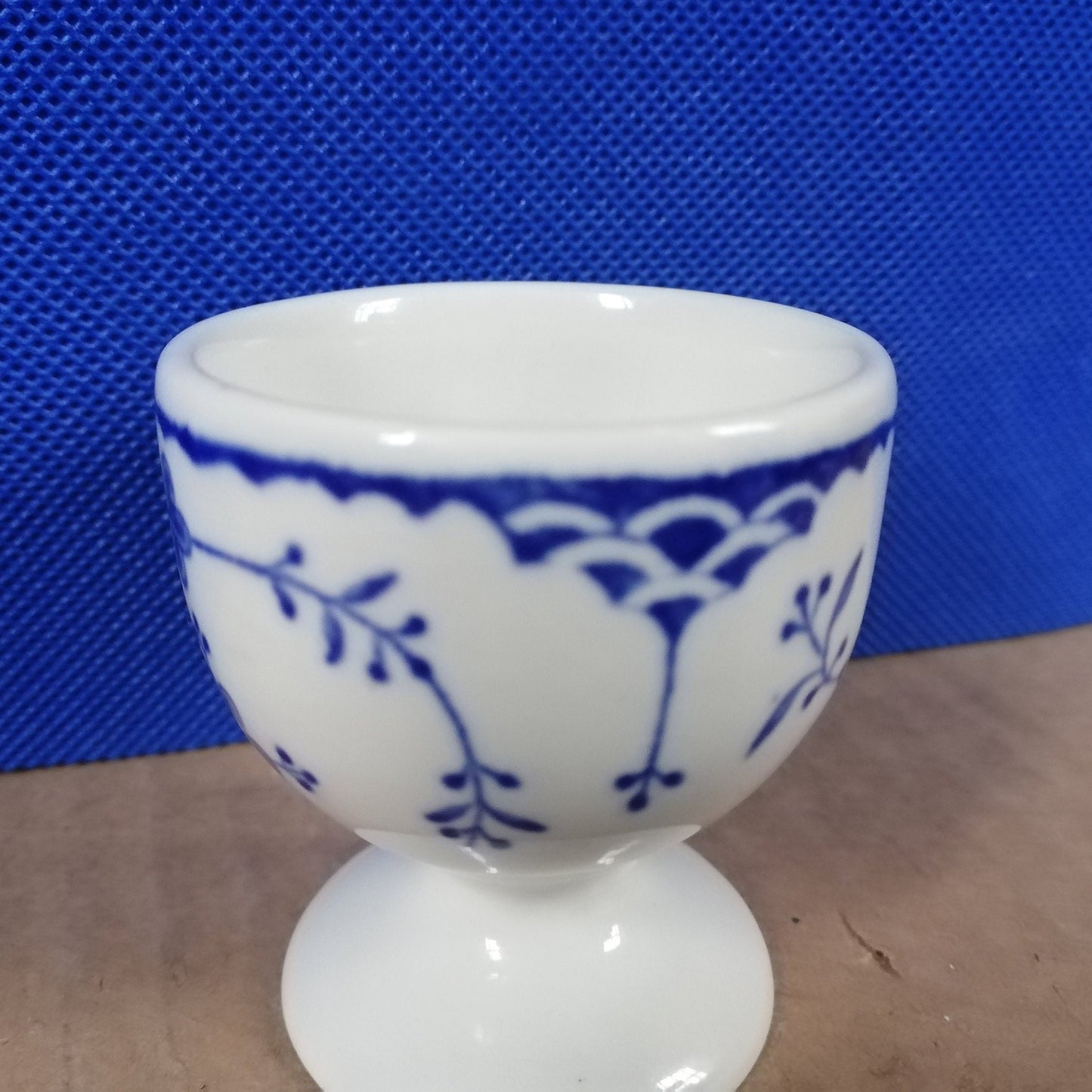 Mason's Blue Denmark egg cup, ironstone, vintage breakfast ware