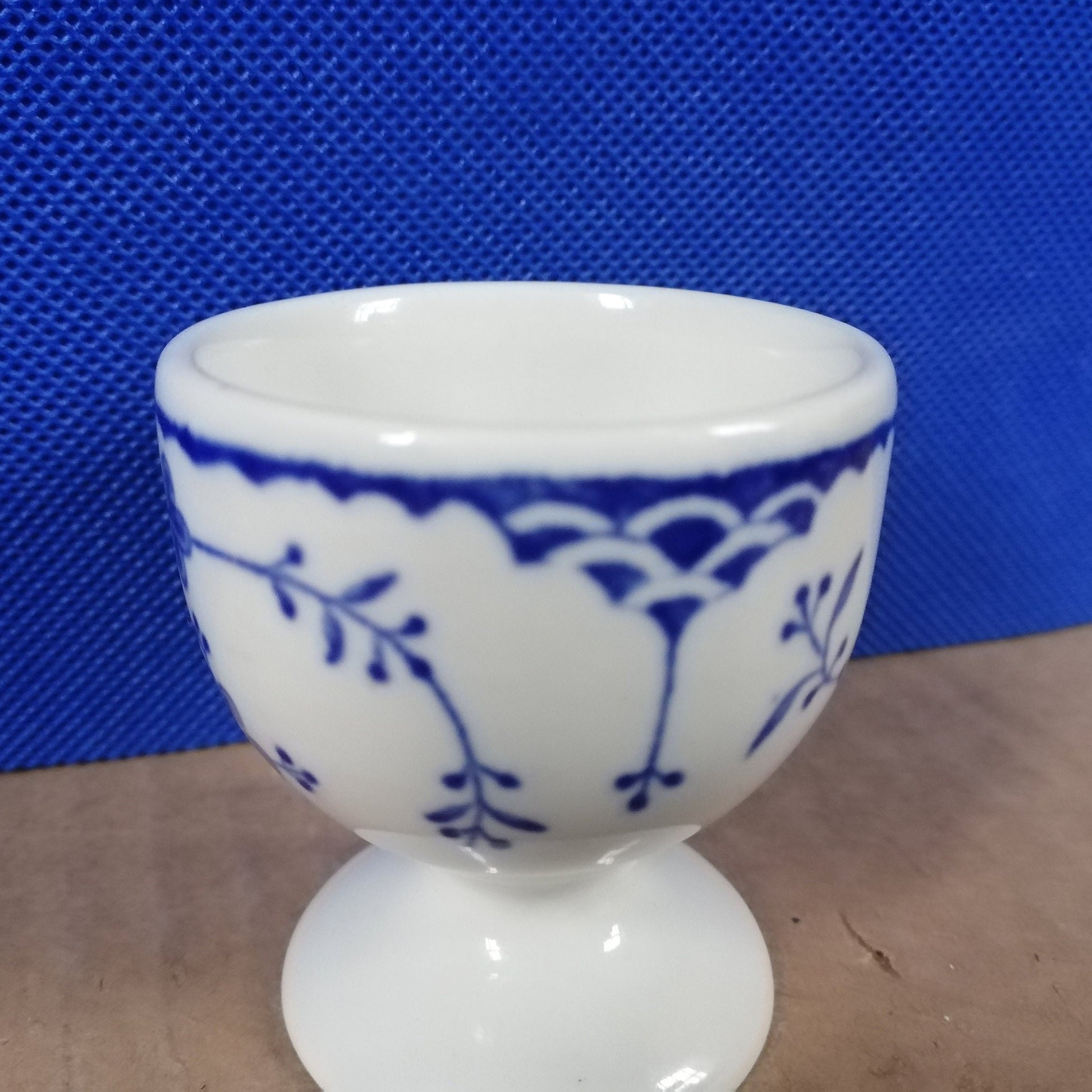 Mason's Blue Denmark egg cup, ironstone, vintage breakfast ware