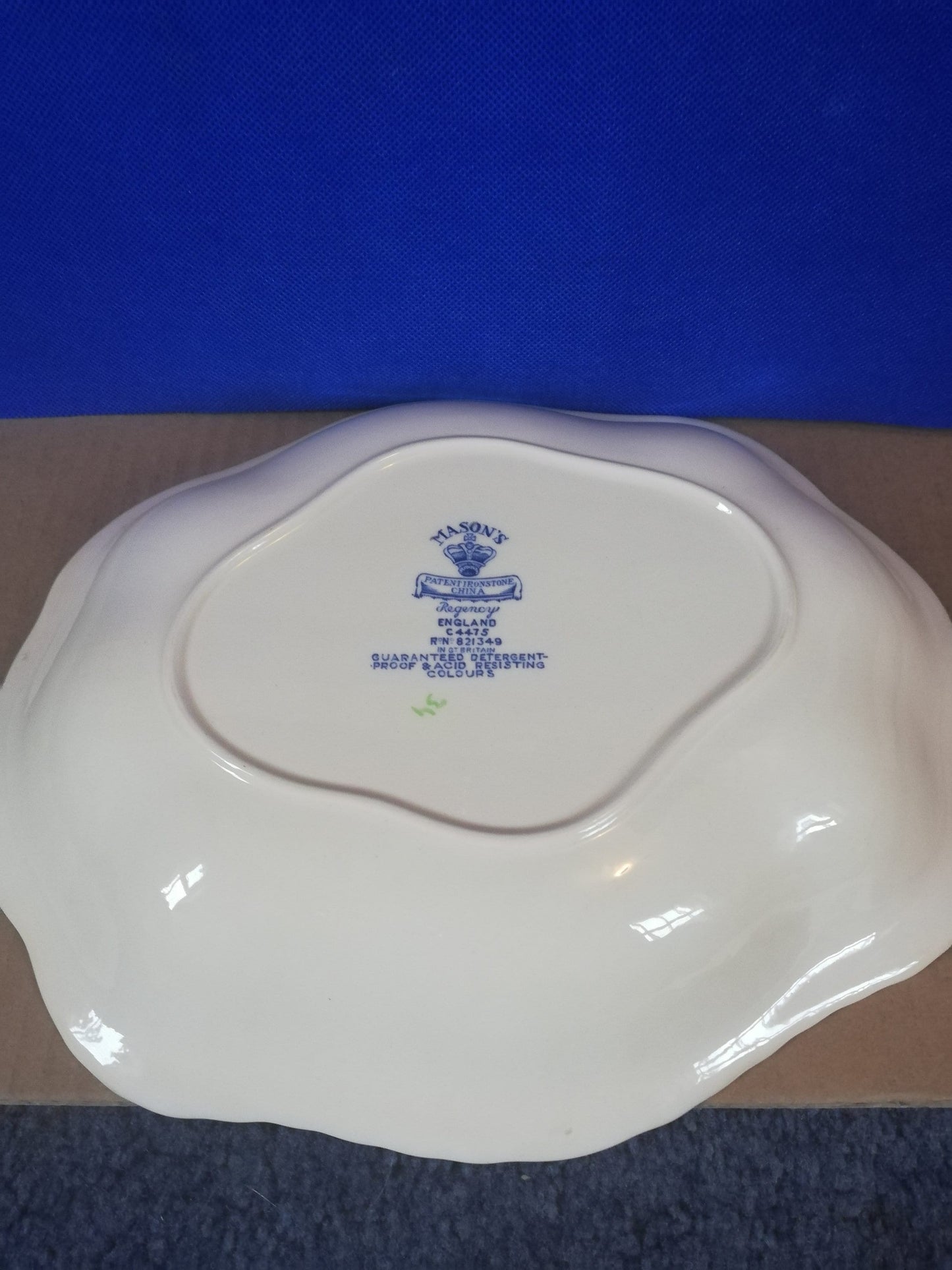 Mason's ironstone Regency pattern scalloped edge oval serving dish 11" x 9.25"