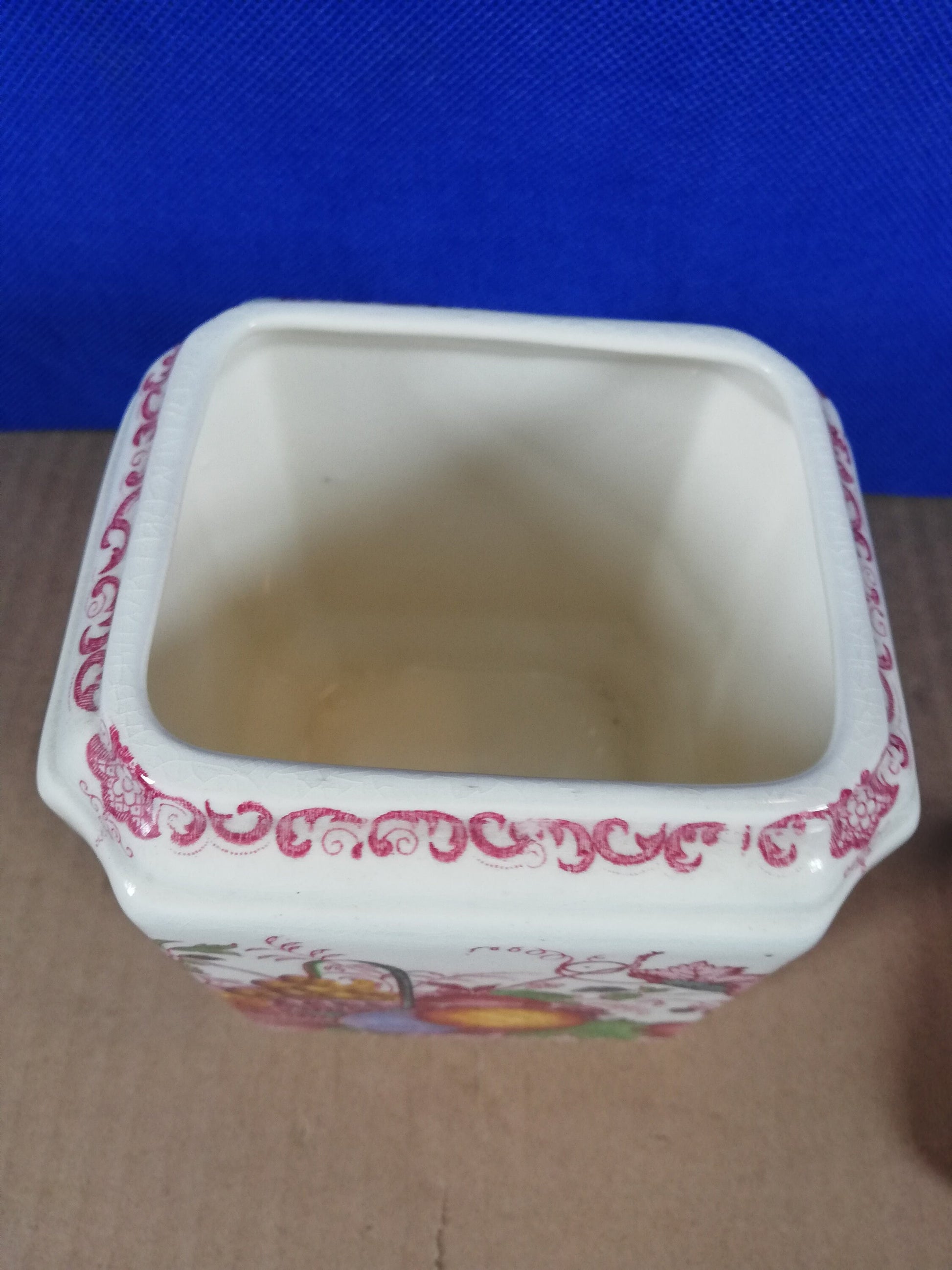 Mason's fruit basket rectangular tea caddy complete with lid - wonderful lustre