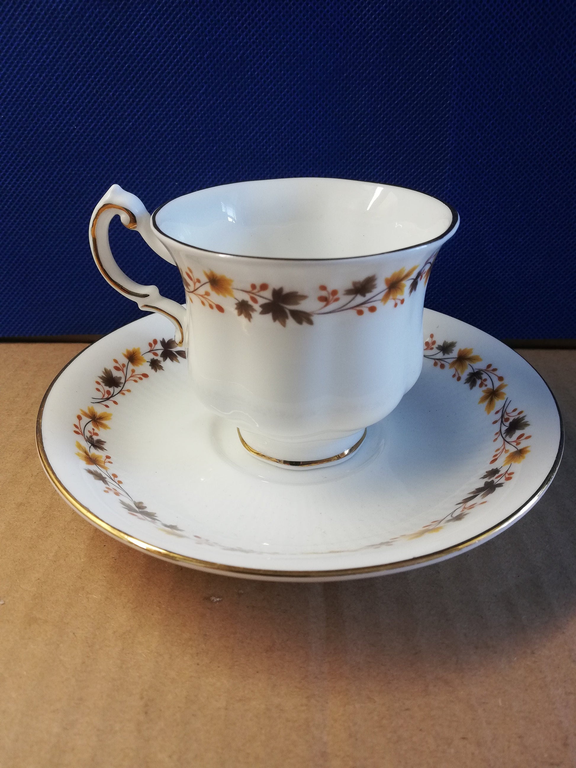 Royal Kent lovely retro cup and saucer Golden Glory pattern