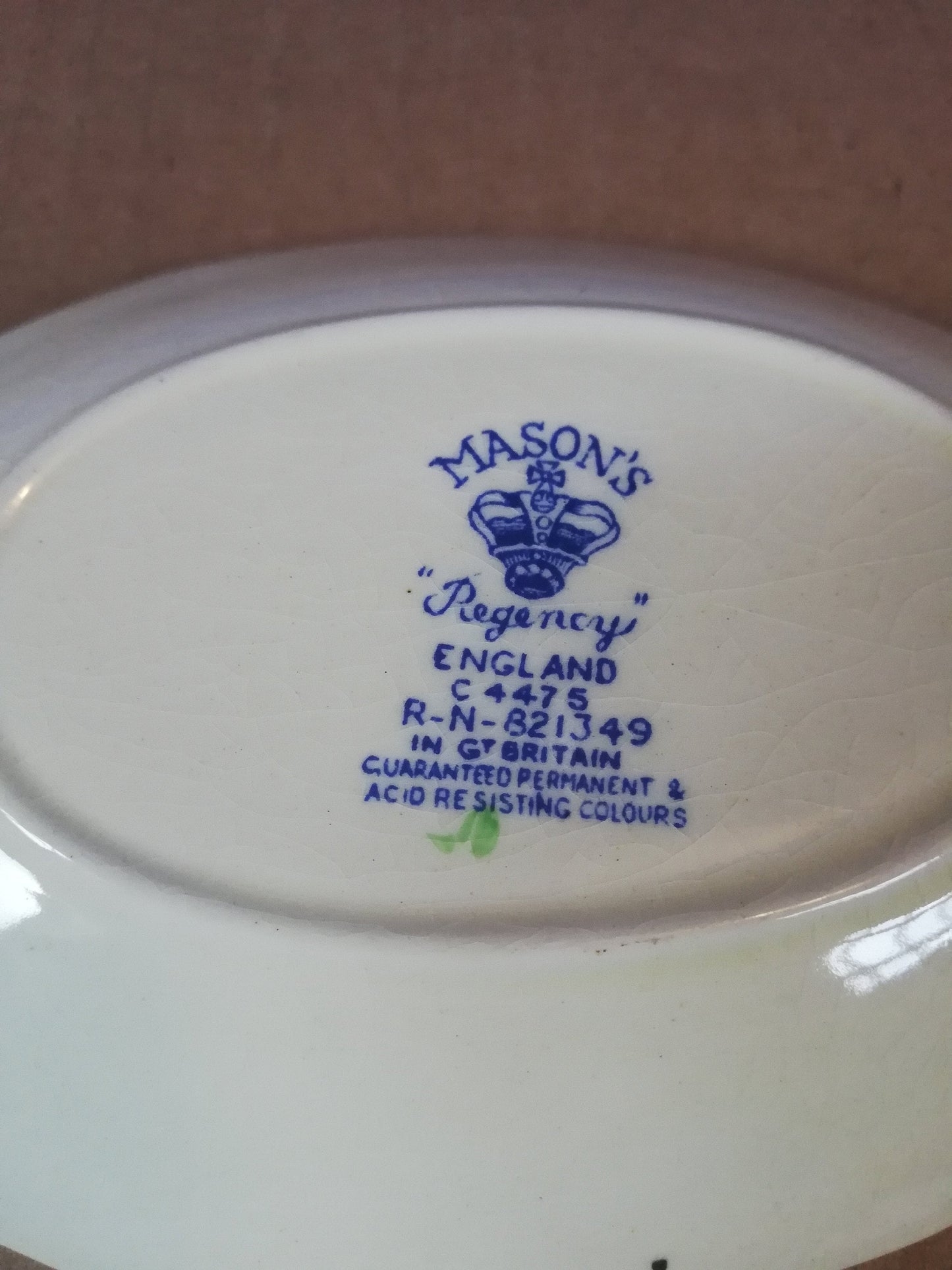 Mason's ironstone Regency pattern oval trinket / ring dish 6" x 4"