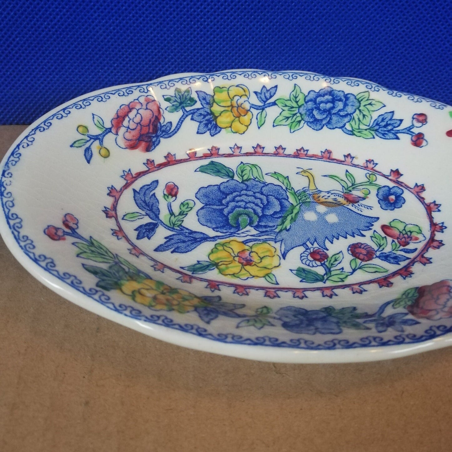 Mason's ironstone Regency pattern oval trinket / ring dish 6" x 4"