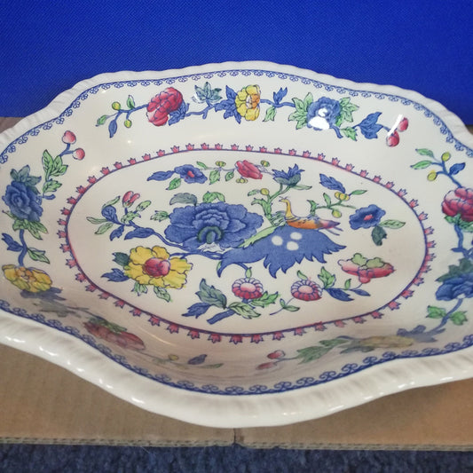 Mason's ironstone Regency pattern scalloped edge oval serving dish 11" x 9.25"