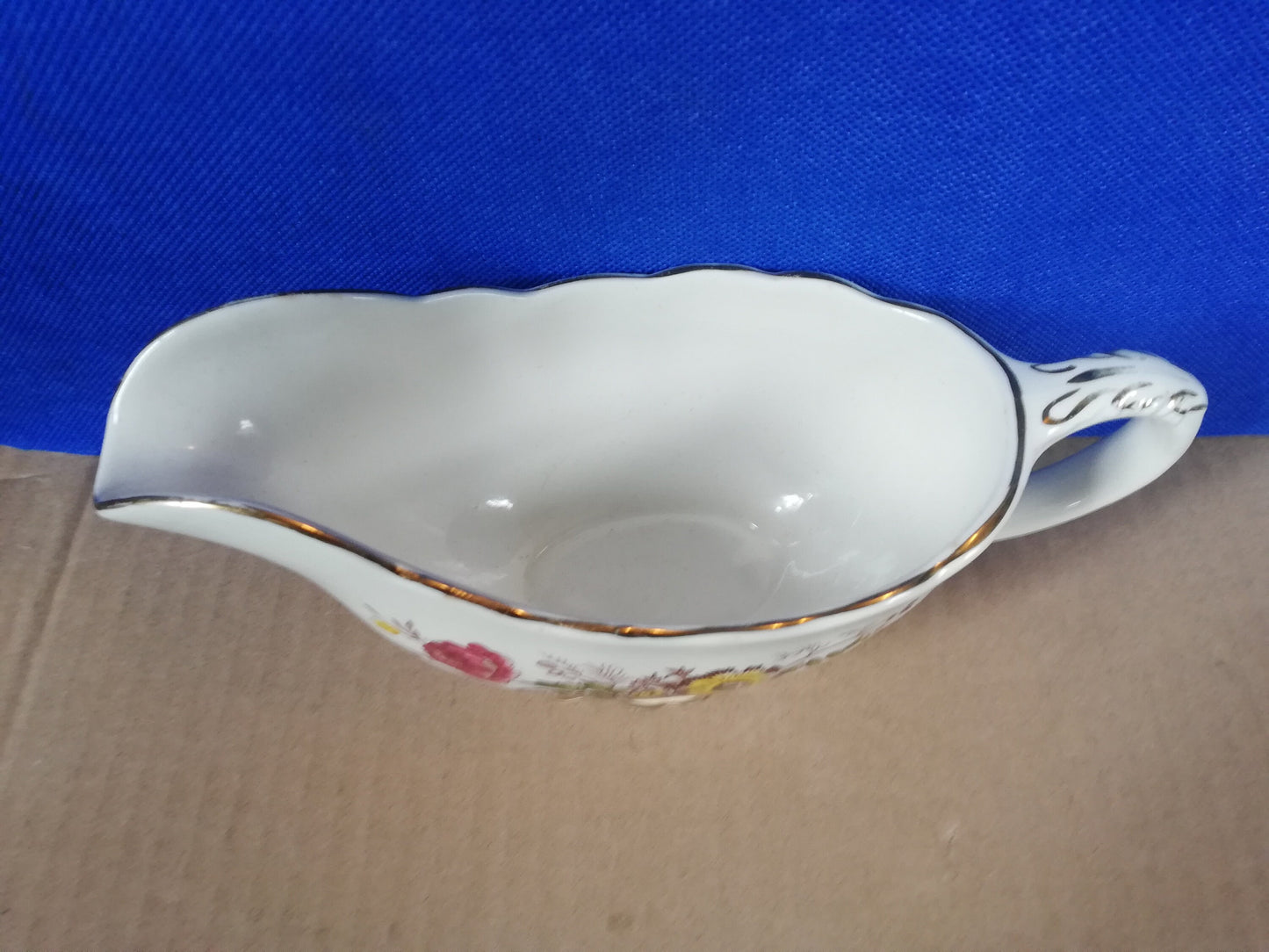 Mason's ironstone floral pattern gravy boat 6.5" x 3"