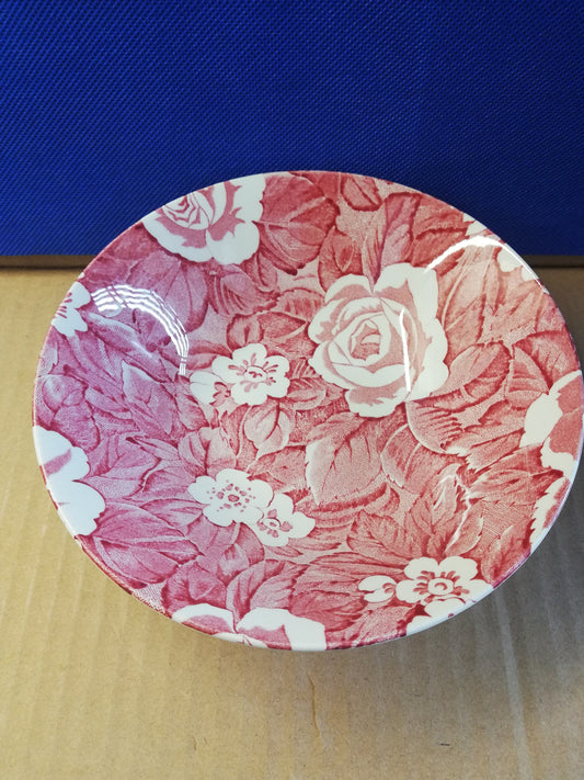 Burleigh Victorian chintz bowl pink and white